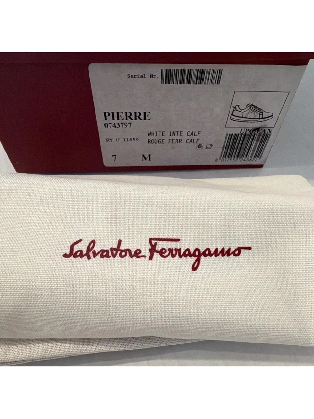 Salvatore Ferragamo Men’s Pierre Low Top Lace-Up Sneakers Size 7